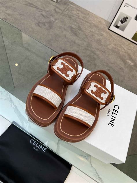 celine clea triomphe sandals|celine fur sandals buy online.